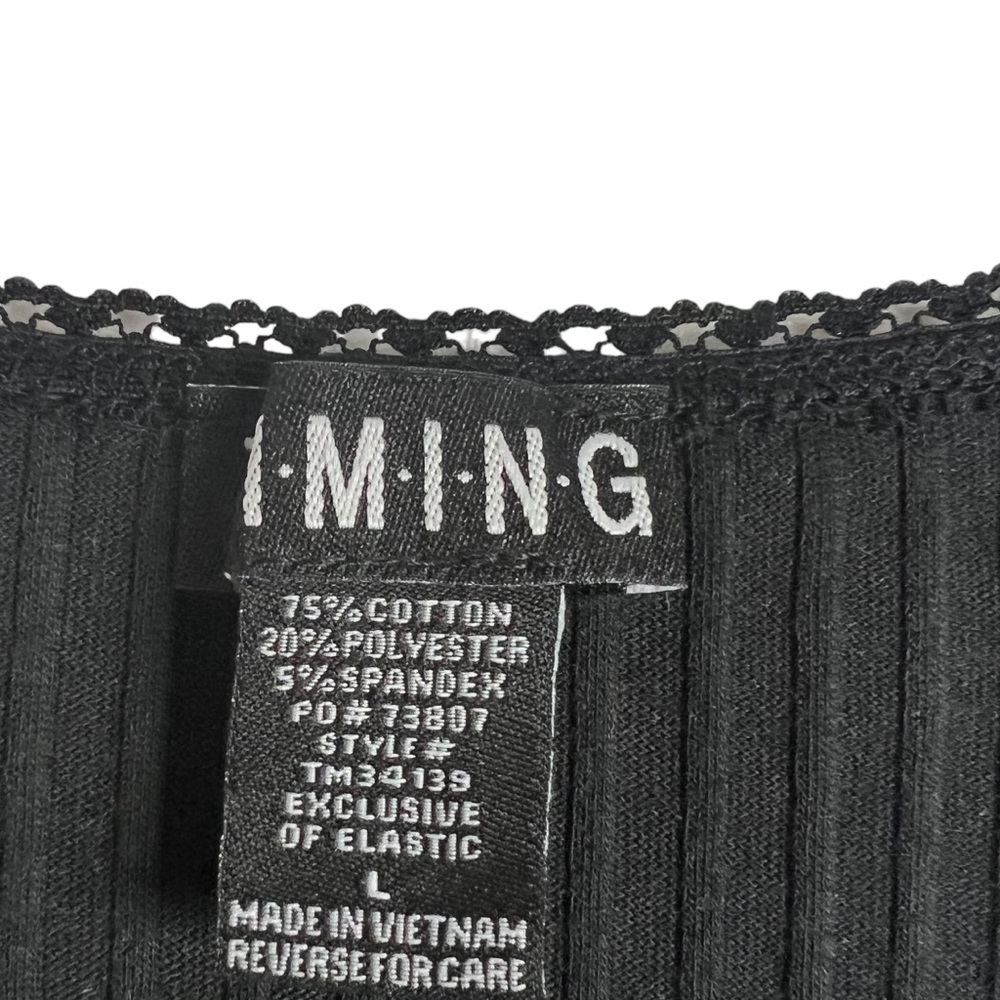Timing Black Ribbed Crop Top Large - Picture 5 of 9